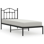 &uuml;heinimese voodi，t&auml;iskasvanu voodi，metallist voodiraam peatsiga, must, 90x200 cm CFE7263806
