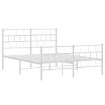 kaheinimese voodi，t&auml;iskasvanu voodi，metallist voodiraam peatsi ja jalutsiga, valge, 135 x 190 cm CFE1437654