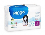 Keskkonnas&otilde;bralikud m&auml;hkmed Pingo Ultrasoft Newborn niiskusindikaatoriga, suurus 1 (2-5 kg), 27 tk