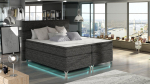 Voodi Amadeo LED valgustusega 160x200 cm, hall/must