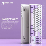 X87 Attack Shark Wireless Game klaviatuur RGB ja kuuma asendamise funktsiooniga - Videviku violetne, maasikal&uuml;liti