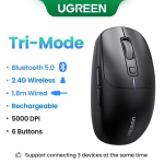 Ugreen Game Mouse, 5000DPI, Wireless, Bluetooth 5,0 - kolmikvalge, Hiina
