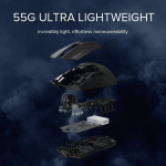 Delux M800 Ultra Light 55G traadita kolmekordse m&auml;ngu hiir 26000DPI - must 55G 600Mah