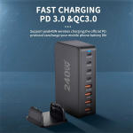 240W t&ouml;&ouml;lauaplatvormide jaoks - 8 sadama USB -t&uuml;&uuml;pi C PD kiire laadija USB 3.0 kaasaskantav laadija
