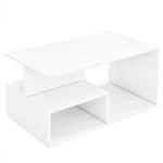 Skandinaavia stiilis valge kohvilaud koos riiuliga elutuppa p&ouml;&ouml;ningule 90 cm