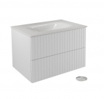 Seinale kinnitatav vannitoakapp kraanikausiga Besco Akya Linea, 66 cm, valge