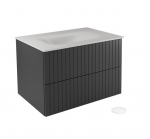 Seinale kinnitatav vannitoakapp kraanikausiga Besco Akya Linea, 66 cm, hall/valge