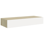 Seinariiul sahtliga, vidaXL, tamm/valge, 60x23,5x10cm, MDF