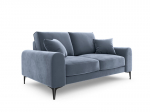Kahekohaline diivan Mazzini Sofas Madara, veluur, helesinine/must