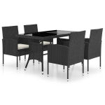 vidaXL 5-osaline aiam&ouml;&ouml;blikomplekt, pol&uuml;rotang, must