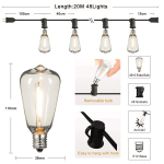 ST38 Veekindel LED -Garlands, Outdoor Garland - 20m 48 pistikupesa, EL -pistik, 1W lamp