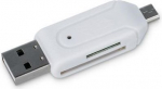 Igavesti microSD / SD kaardilugeja USB + microUSB valge OTG