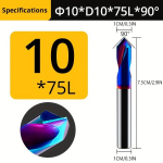 1tk 65 Kraadi Nanomeetri Sinine Volfram Teras Punkt Puuri Faasimise Nuga Auk Positsioneerimine Puurimine Keskne Puurimine CNC Teras 90 Kraadi., 1vnt 10-D10-75