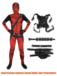 Deadpool Cosplay kost&uuml;&uuml;m - maski ja aksessuaaridega superkangelase keha ja t&auml;iskasvanutele m&otilde;eldud aksessuaarid - 5vnt -333, 190 (sobib 180&ndash;190 cm)