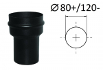 Must korstnaadapter silikoontihendiga pelletik&uuml;ttele. D-80/120 mm