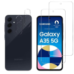 Kaitsmineklaas Samsung Galaxy A35 5G jaoks ja Kaamera Kaitsja [Komplekt 2] Phonillico&reg; Kaitsva Klaasi Film