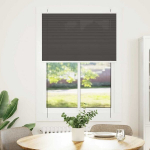 plisseeritud ruloo，privaatsuse kardina must 85x100 cm kanga laius 84,4 cm pol&uuml;ester CFE16226