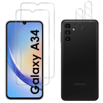 Kaitse klaas Samsung Galaxy A34 5G ja kaamera kaitse [Pakis 2] Phonillico&reg; kaitsekile