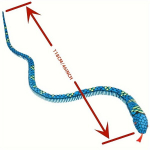 116,84 cm Pehme m&auml;ngupadi Snake, Gift Rivex, kollane