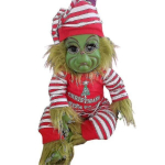 J&otilde;ulud Grinchi latekspl&uuml;&uuml;sist nukk Reborn Baby Grinch t&auml;idisega m&auml;nguasi j&otilde;ulukink
