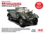 Kokkupandav mudel ICM 72471 G4 (1935 production), WWII German Staff Car, snap fit/no glue 1/72