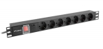 Lanberg energia jaotusseade 7 V&auml;ljundit CA 1U Must - PDU-07F-0200-IEC-BK