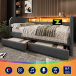 P&auml;evavoodi LED ja USB-ga, 140x190 cm, 2 sahtlit, hall