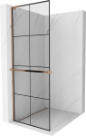 Mexen Kioto+ L du&scaron;iseinaga koos riiuliga Walk-in 70 x 200 cm, must ruut, roosa kuld - 800-070-123-60-77, 70 x 200 cm