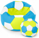 Kott-tool pufiga Ball XXXL (80 cm), laimiroheline/sinine/valge
