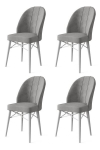 4 tooli komplekt Ritim, hall/valge