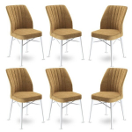 6 tooli komplekt Flex, cappuccino/valge v&auml;rv
