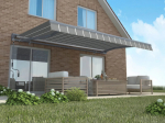 Terrassimarkiis Premium, 400x300 cm, hall/valge