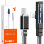 MCDODO nurga all olev USB-C v&auml;lgukaabel 36W iPhone 12 13 14 jaoks must 1M