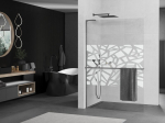 Mexen Kioto+ L du&scaron;ipaneel riiuliga Walk-in 90 x 200 cm, valge muster, gun gray poleeritud - 800-090-123-66-85