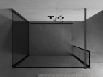 Mexen Kioto Du&scaron;ipaneel Walk-in 140 x 90 x 30 cm, must raam, harjatud gun gray - 800-140-090-221-66-70-030