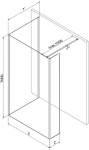 Mexen Kioto Walk-in 90 x 75 x 30 cm du&scaron;isein, l&auml;bipaistev, harjatud kuld - 800-090-075-221-55-00-030