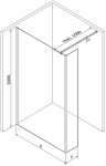 Mexen Kioto du&scaron;isein Walk-in 110 x 40 cm, must raam, must - 800-110-212-70-70-040