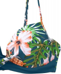 Troopiline kaheosaline bikiinide komplekt Bikini Push-up XL &mdash; rannabikiinid, mustriline ujumistrikoo, tugikaartega rinnahoidja, basseiniriided, vormiv ujumistrikoo, troopilised bikiinid, pluss-suurus ujumistrikoo, XL