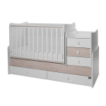 Muundatav lastevoodi Lorelli Maxi Plus New, 62x110 cm, valge/heleda tamme v&auml;rvi