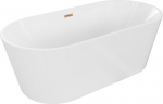 Mexen Luna vabas seisev vann 180 x 80 cm, valge, harjatud vase &uuml;levool - 52031808000-65, 180 x 80 cm