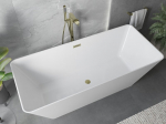 Mexen Velo Slim vaba seisev vann 170 x 75 cm, valge, kuldne harjatud &uuml;levool - 52811707500-55, 170 x 75 cm