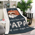 Tekk/voodi kate kingitus isale pehme hubane laisklooma mustriga 150x130 cm &mdash; diivanitekk, kingitus mehele, mikrokiustekk, elutoa tekstiilid, flanelltekk, s&uuml;nnip&auml;evakingitus, tugitoolikate
