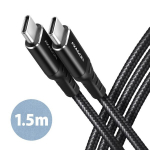 Axagon Bucm-cm15ab Usb-c - Usb-c 2.0 kaabel, 1.5 m, 60 W, 3 A, must