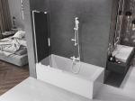 Mexen Velar L vannitoapaneel, 2-tiivaline, 90 x 150 cm, grafiit, valge - 896-090-003-41-20