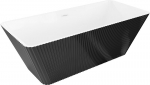 Mexen Tava vaba seisev ribitud vann 170 x 75 cm, valge/must, valge &uuml;levool - 52851707575-20, 170 x 75 cm