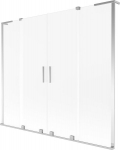 Mexen Velar L Duo vanniparavan 2-paneeliline, l&uuml;kanduks 180 x 150 cm, j&auml;&auml;klaas, kroom - 896-180-003-32-01
