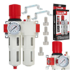 Tvardy &Otilde;hu ettevalmistusseade T20021, 0-12 bar, 3400 l/min, 5 &micro;m filter, 1/2" &otilde;huliitmik, ergonoomiline reguleerimisnupp