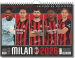 AC Milan 2026 seinakalender kollektsion&auml;&auml;ri dekoratiivne 44x33 cm must &mdash; jalgpallitarbed, kingitus f&auml;nnile, rossoneri kalender, serie a aksessuaarid, toakaunistused, spordim&auml;rkmik, f&auml;nnitooted