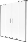 Mexen Velar L Duo vannitoaukse 2-osaline l&uuml;kanduks 140 x 150 cm, matt, reljeefne hall harjatud - 896-140-003-32-66