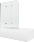 Mexen Cubik ristk&uuml;likukujuline vann m&otilde;&otilde;tudega 170 x 70 cm koos korpuse ja 3-poolse 120 cm l&auml;bipaistva kroomitud vaheseinaga, 170 x 70 cm